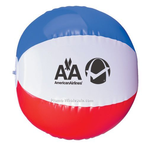 Round Red, White & Blue Beach Ball