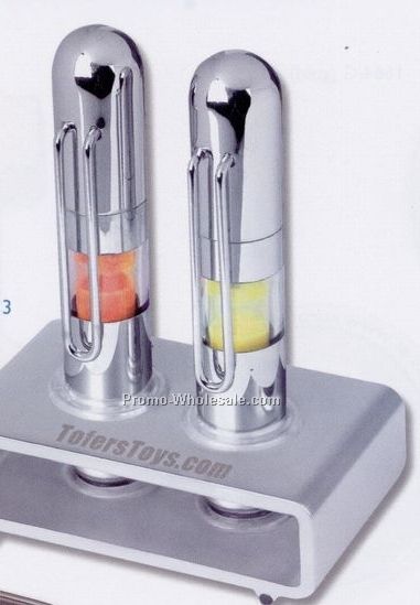 Silver Finish Liquid Highlighter Set Desk Accessory