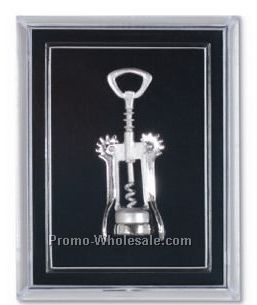Silver Plated Wing Corkscrew Lapel Pin