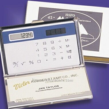 Silver-like Cardholder And Calculator (Engraved)