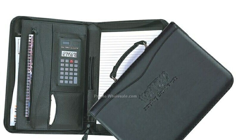 Simulated Leather Executive Zip Carry Portfolio