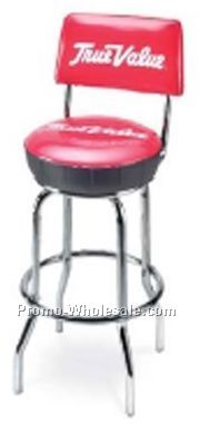 Single Ring Base - Logo Seating Stool With Back