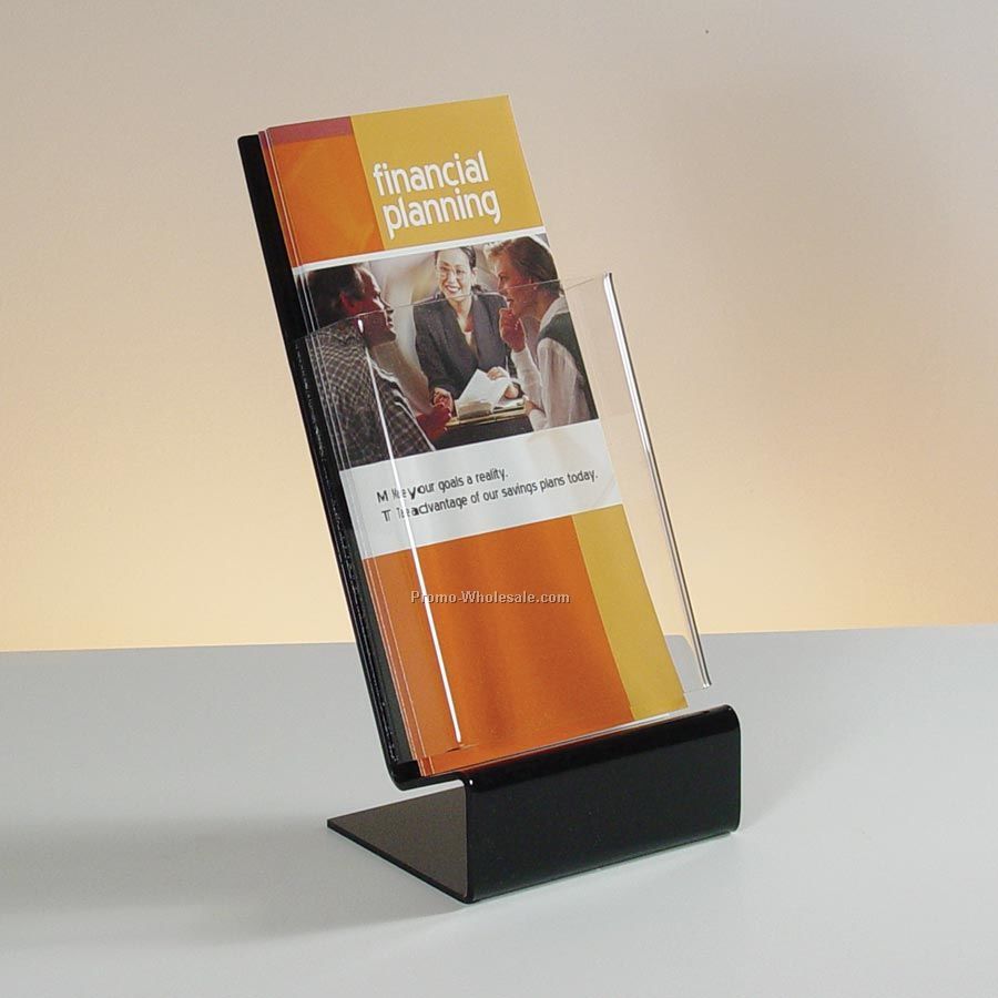 Slant-back Single Pocket Clear Acrylic Brochure Holder - Countertop