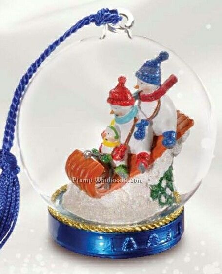 Snowmen In Sleigh Memory Globe