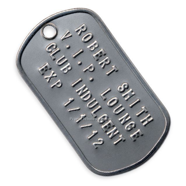 Stainless Steel Tag With 4 Lines Of Embossed Text