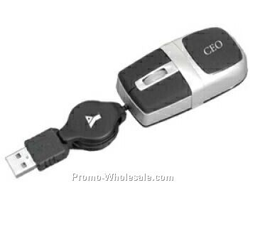 Super Mini Optical USB Mouse W/ Retractable Wheel & Cord