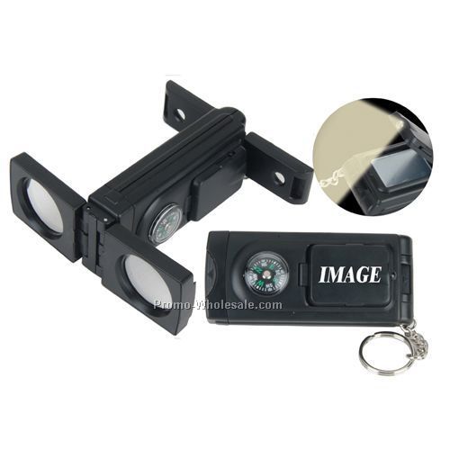 Survival Binocular W/ Built In Compass/Flash Light/Mirror/Magnifier