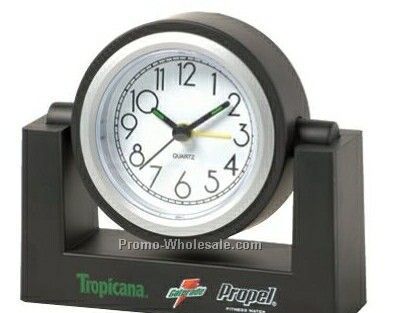 Swivel Desk Clock With Alarm - Black