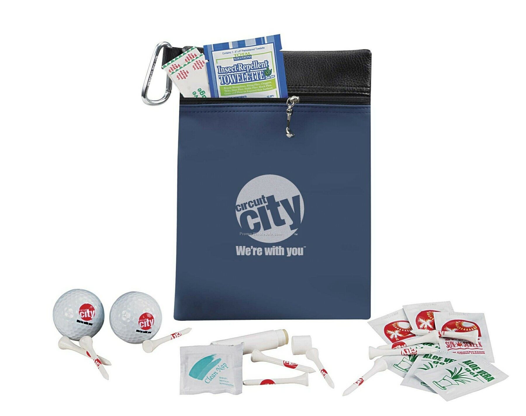 Tee Off Golfer Survival Kit W/2 Titleist Dt Roll Golf Ball & First Aid Kit