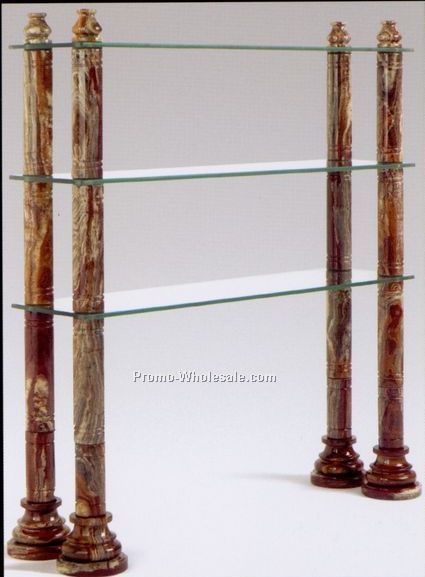 Three Glass Display Shelf - Swirl Amber Onyx