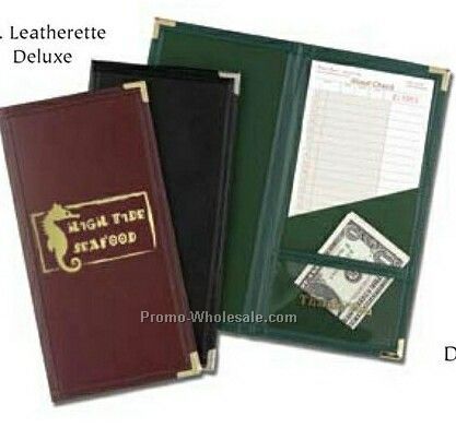 Traditional Leatherette Sewn Check Presenter (4-1/4"x9")