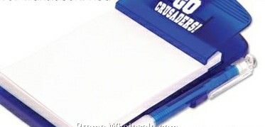 Translucent Blue Memo Pad And Pen W/ Magnetic Back