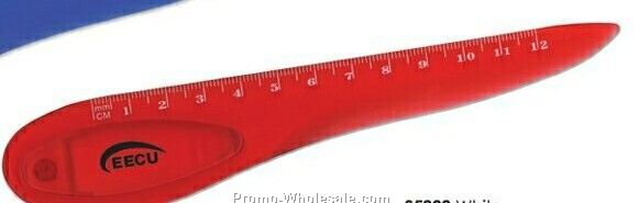 Translucent Red Magnetic Letter Opener With Ruler