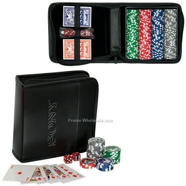 Traveling Poker Set - 7-1/2"x7-1/2"x2-1/2" Closed (Blank)