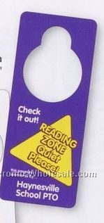 Vinyl Plastic Door Hanger With Large Hole (.015" Thick) 4 Color Process