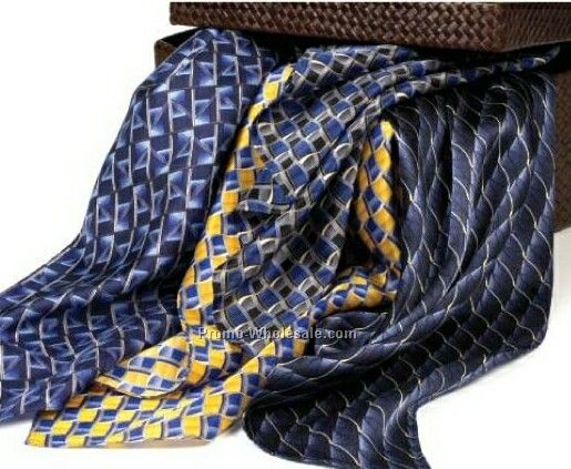 Wolfmark Career Collection Silk Scarf - Lasalle (Navy Blue)