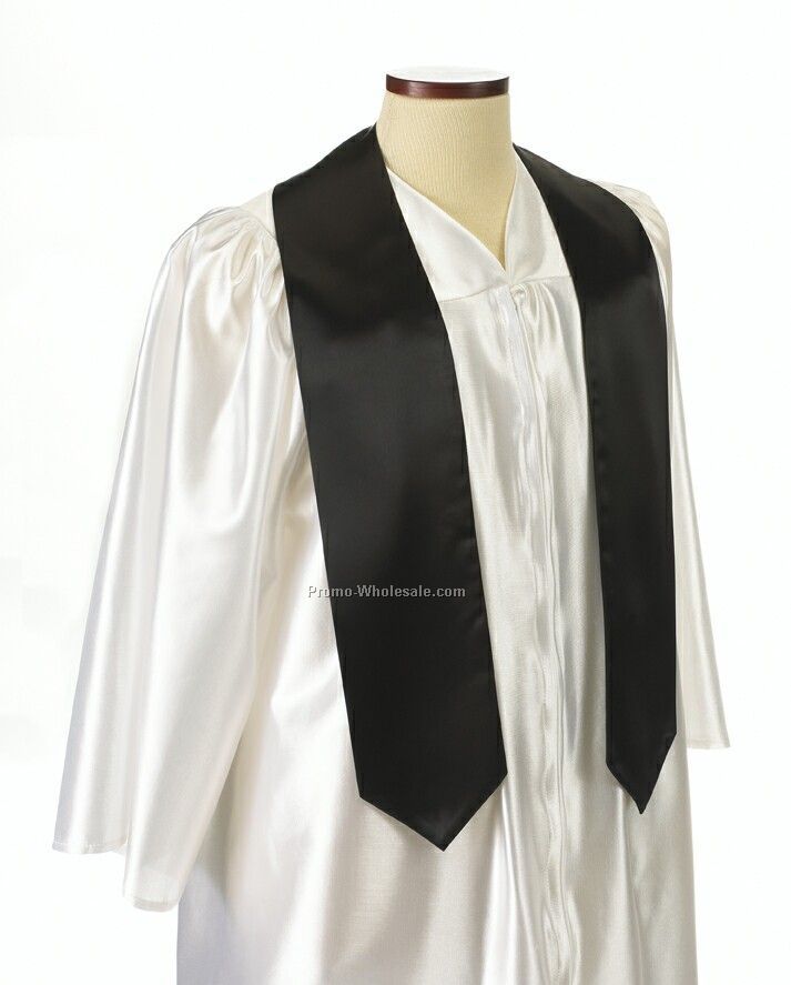 Wolfmark Extra Long Black Graduation Sash