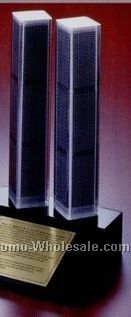 1-1/2"x1-1/2"x7-1/2" World Trade Center Lucite Embedment