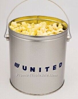 1 Gallon Popcorn Tin Filled W/ Frosted Pretzels