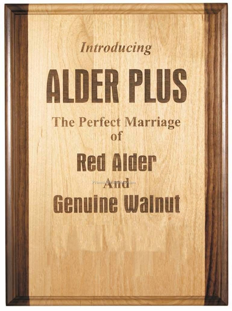 10" X 13" Genuine Red Alder & Genuine Walnut Plaque