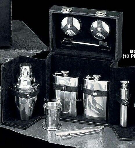 10 Piece Flask/Shaker Set