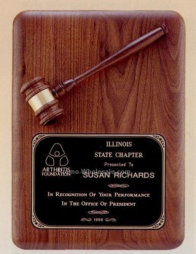 11"x15" Parliament Series Plaque With American Walnut Gavel