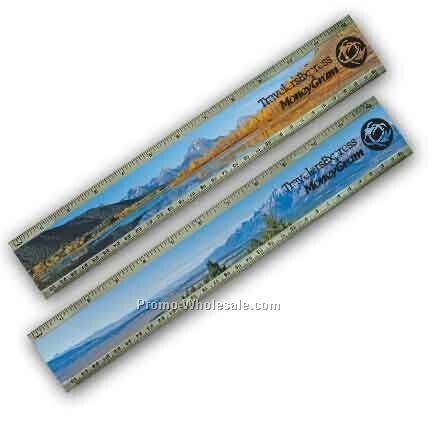 12" Acrylic Ruler; 3d Lenticular; Grand Teton Image - Stock, Custom