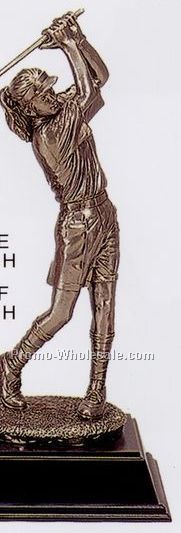 12" Female Golfer Figurine-pewter Finish