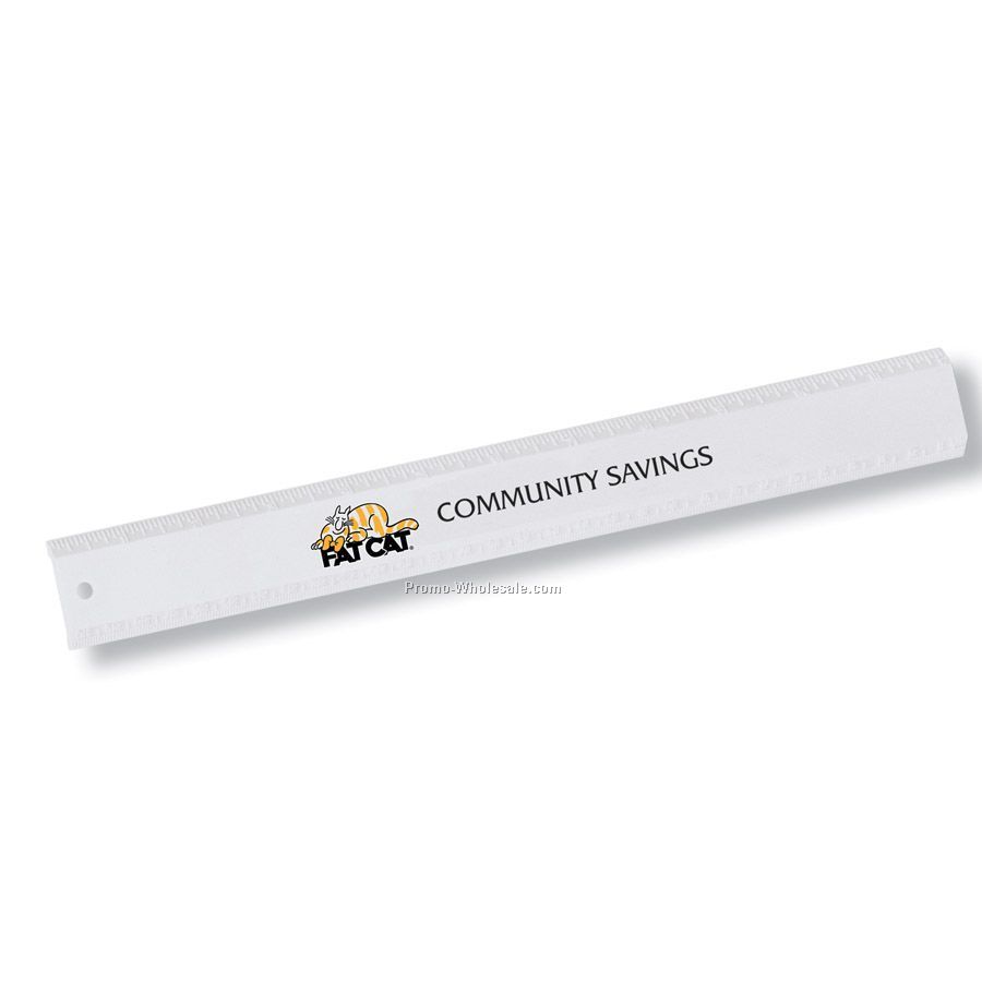 12-inch White Plastic Ruler