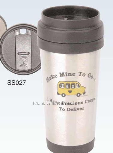 14 Oz. Stainless Steel Tumbler With Brushed Finish (Engraved)