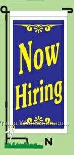 14"wx30"h Stock Ground Banner & Frame - Now Hiring