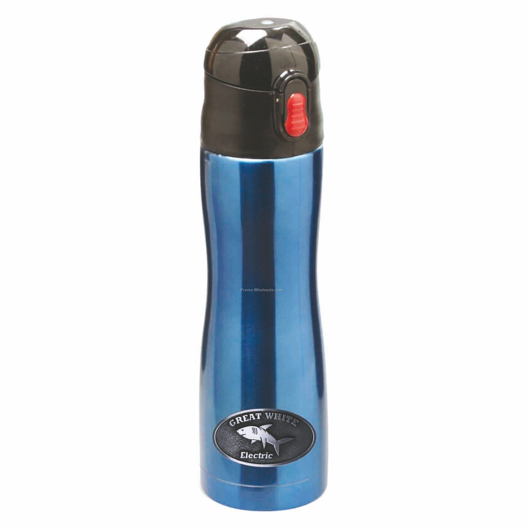 18 Oz. Stainless Steel Bottle Blue (Pewter Emblem)