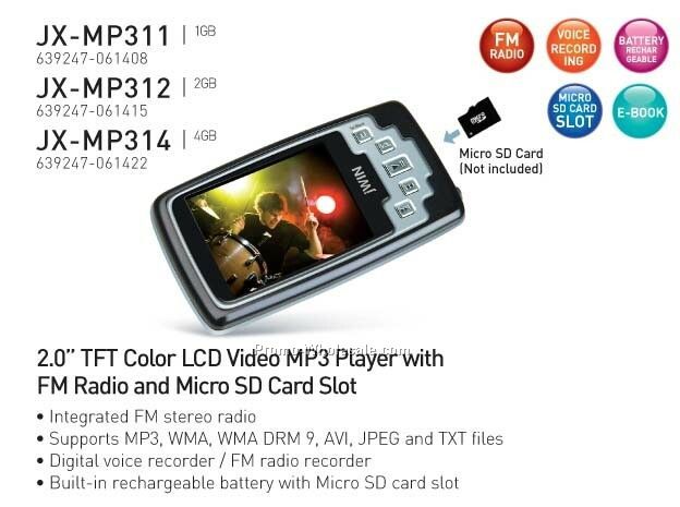 2.0" Color Tft Video Mp3 Player With FM Radio & Sd Slot - 1gb