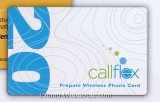2-1/8"x3-3/8" Plastic Prepaid Phone Card (15 Minutes)