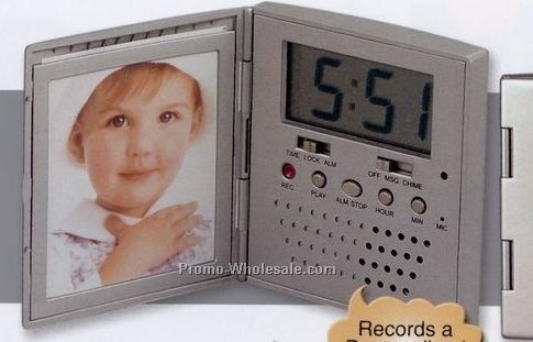2-3/4"x3" Picture Frame, Alarm Clock & Digital 20 Second Recorder