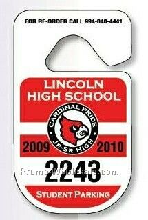2-3/4"x4-3/4" Rounded Hang Tag Parking Permit (.035" Glitter )