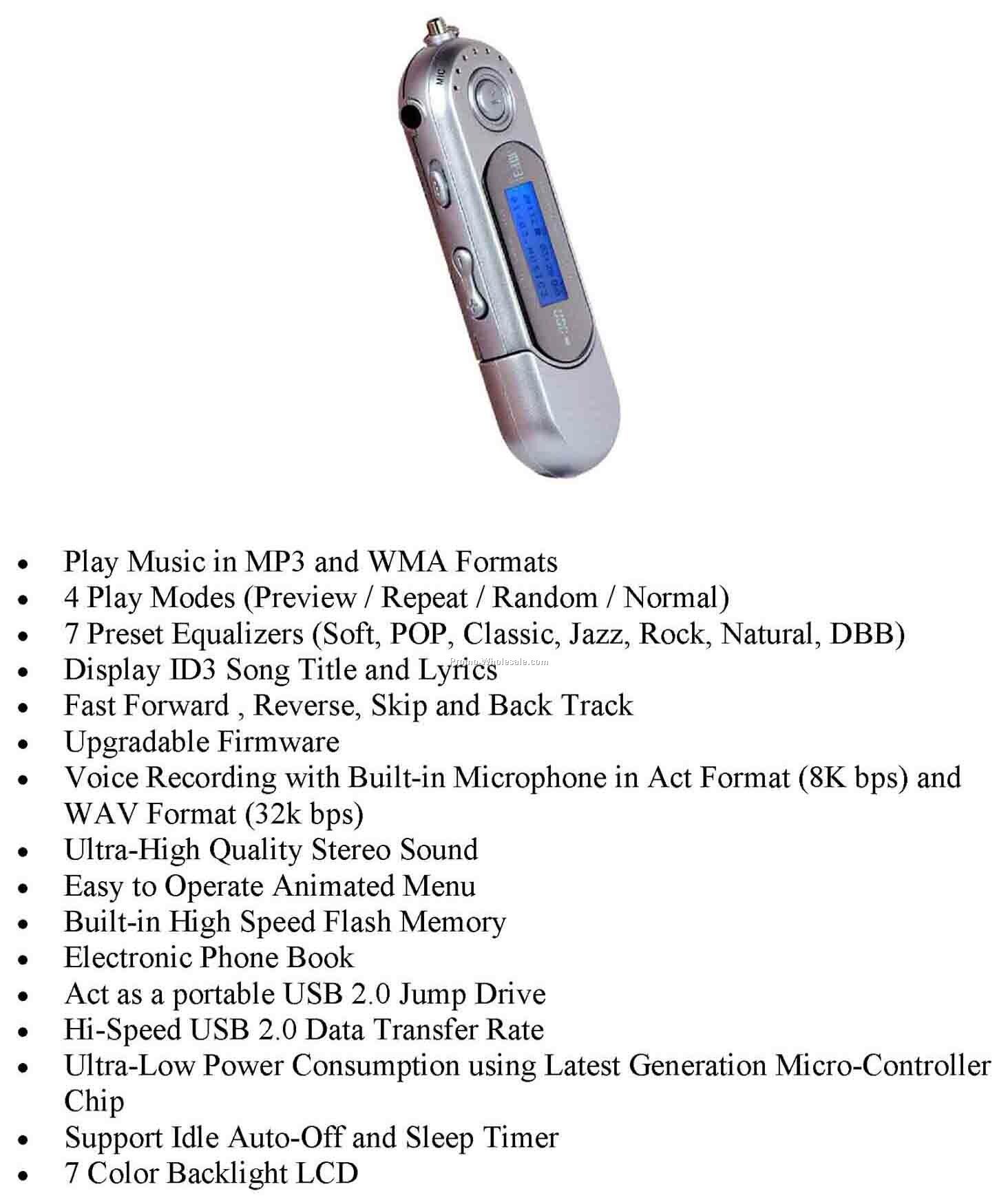 2 Gb Memory Mp3 Player, Flash Drive, Voice Recorder