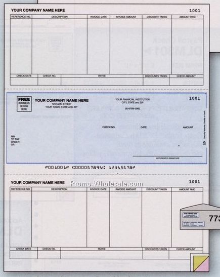 2 Part Accounts Payable Check W/ Column Stub (Peachtree Compatible)