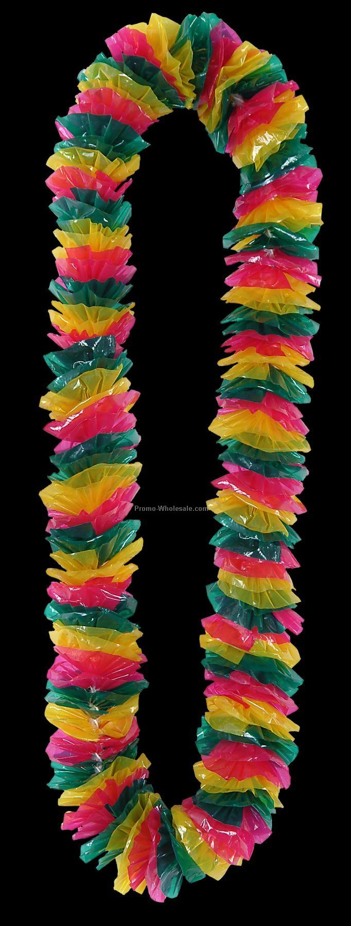 2"x36" Floral Color Tropical Bright Poly Leis (4/Bundle)