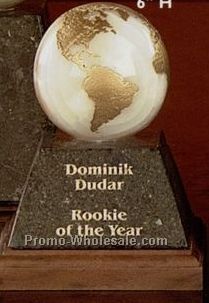 3" Marble World Globe Award On Base