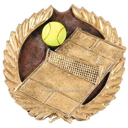 3-1/4" Tennis High Relief Resin Plaque Mount