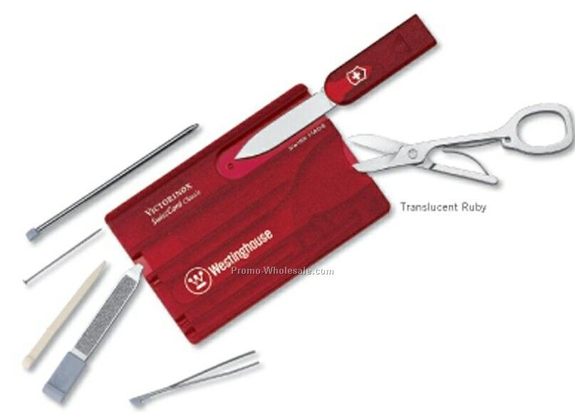 3-1/4" Translucent Sapphire Swisscard Multi-tool