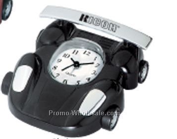 3-1/4"x3-1/4"x1-1/4" Metal Race Car Alarm Desk Clock