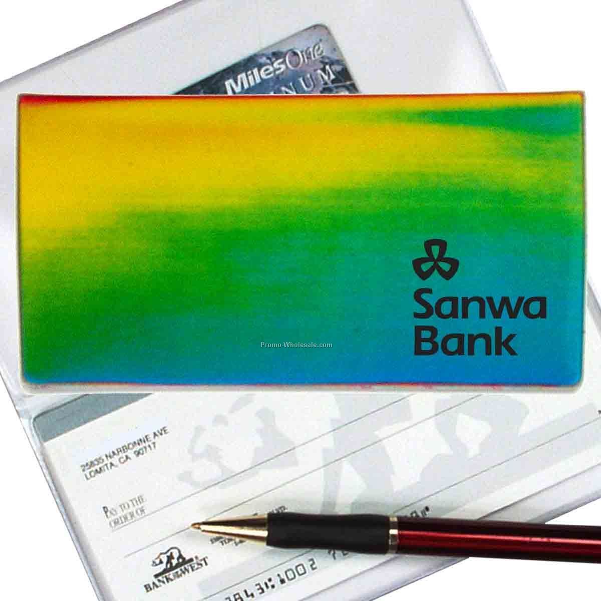 3-3/8"x6-3/8" 3d Lenticular Checkbook Cover - Stock - Green Yellow Blue