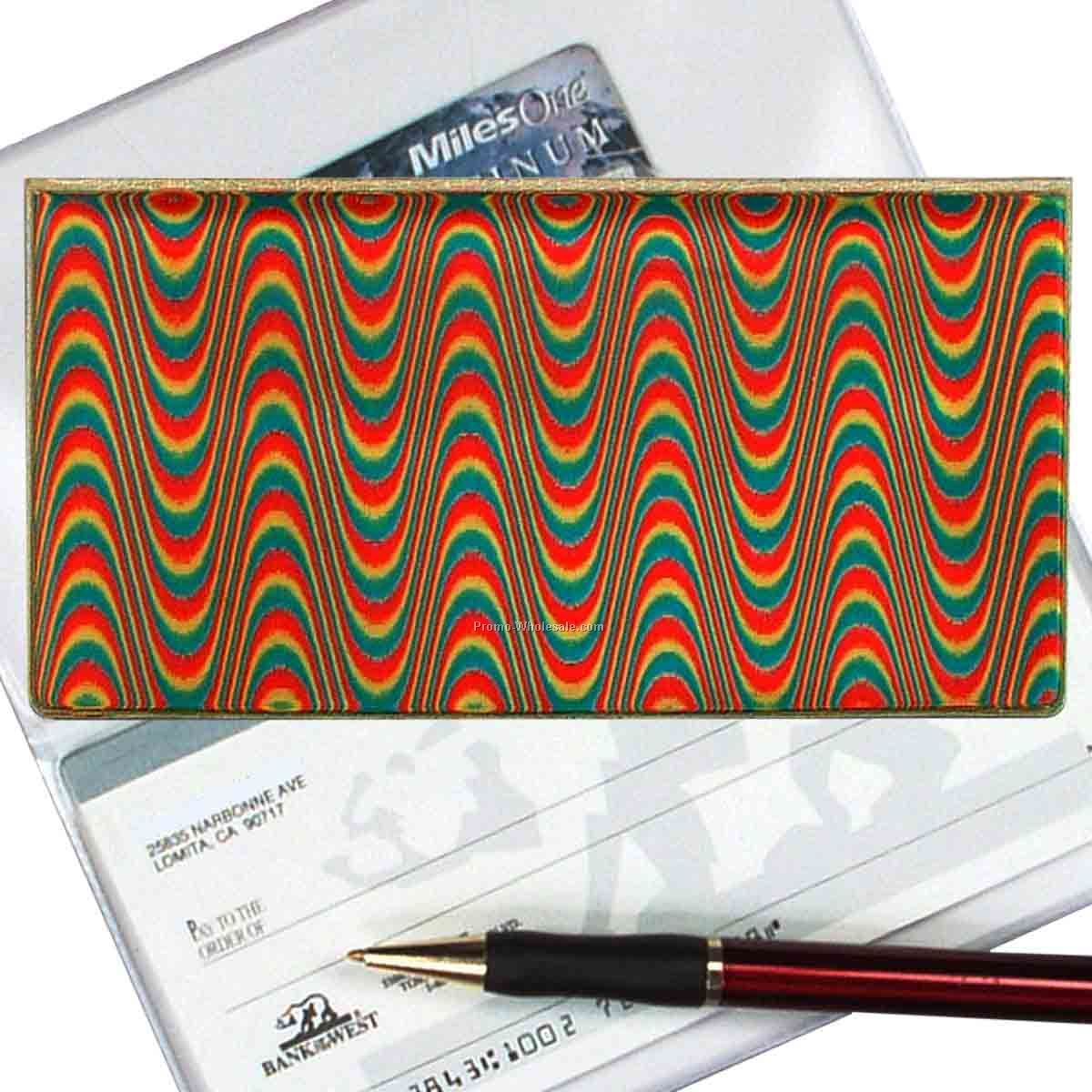 3-3/8"x6-3/8" 3d Lenticular Checkbook Cover - Stock / Wave Pattern