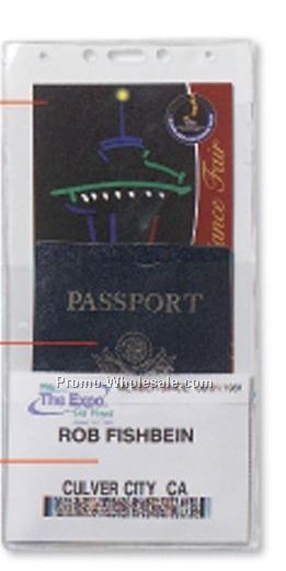 3 Pocket Clear Vinyl Badge Holder For Badge Or Insert And Other Storage