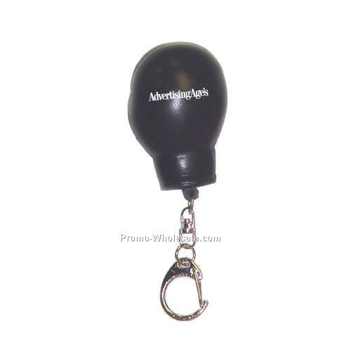 3"x2"x2" Black Promotional Boxing Glove Keychain