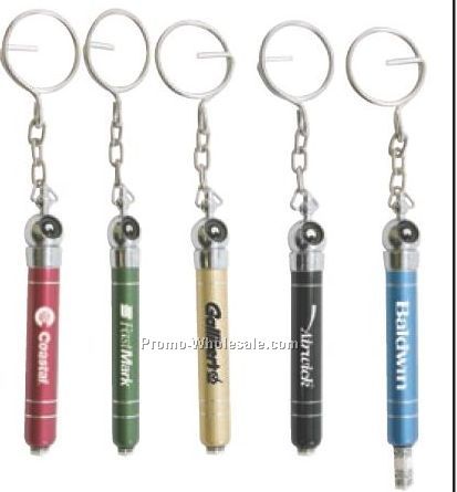 3"x3/8" Aluminum Tire Gauge Keyring