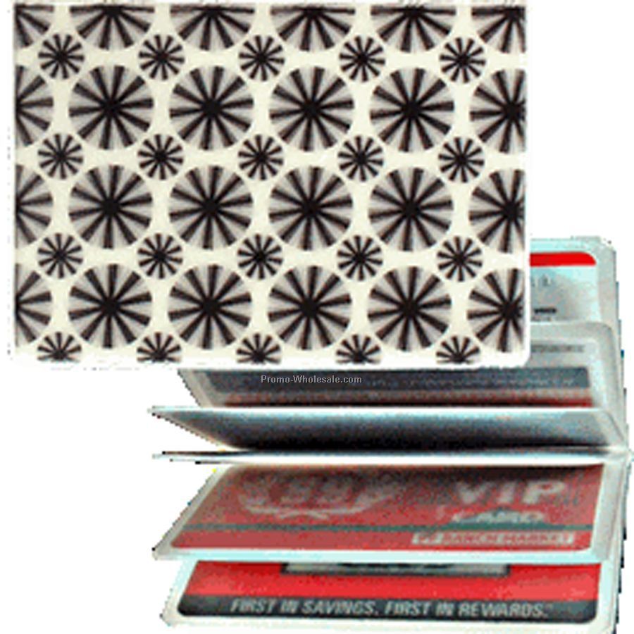 3d Lenticular Id / Credit Card Holder - Stock / White Black Stars