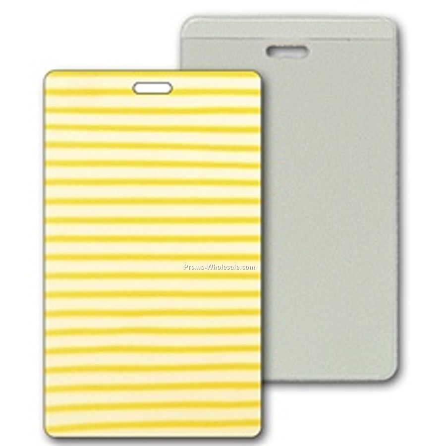 3d Lenticular Luggage Tags - Stock / White Yellow Stripe 2-3/8"x4-1/4"